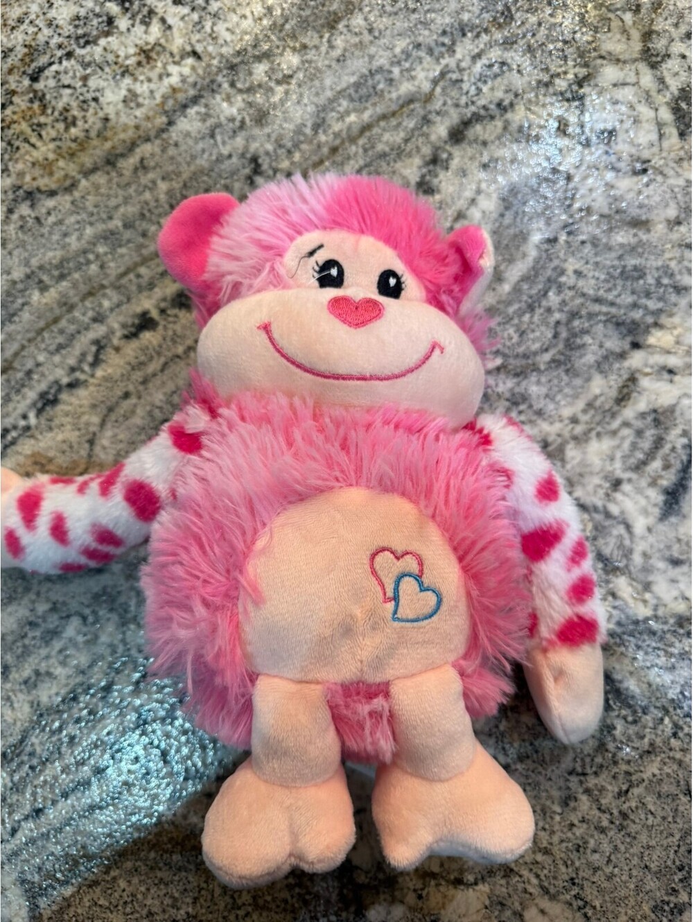 Russ Berrie Pink Heart Plush Monkey Stuffed Animal